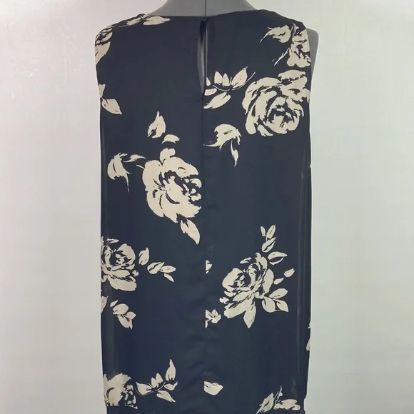 Emma & Michele Black Floral Sleeveless Dress Size PL - Picture 6 of 9